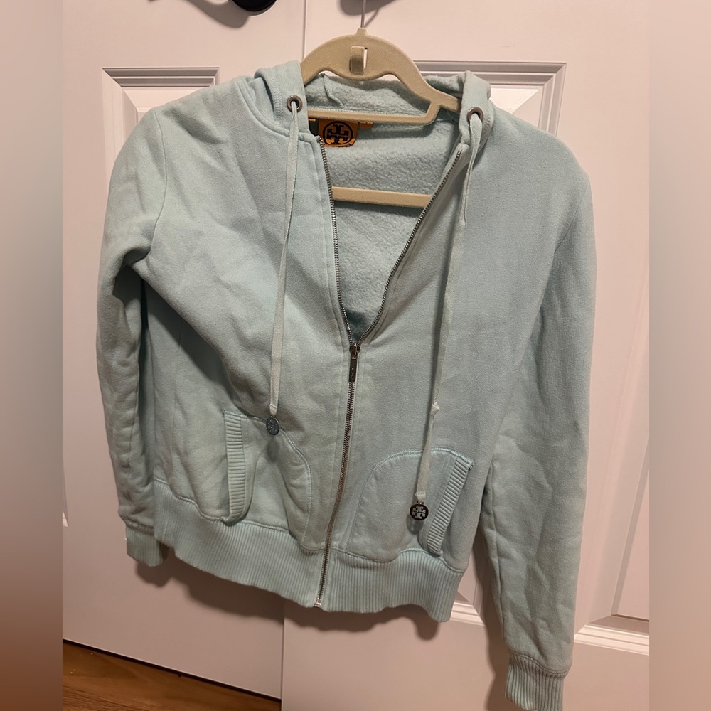 Tory Burch Soft Blue Fleece Jacket
